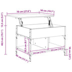 Couchtisch Schwarz 70x50x50 cm Holzwerkstoff und Metall