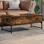 Couchtisch Räuchereiche 100x50x40 cm Holzwerkstoff und Metall
