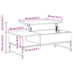 Couchtisch Räuchereiche 100x50x35 cm Holzwerkstoff und Metall