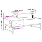 Couchtisch Grau Sonoma 100x50x35 cm Holzwerkstoff und Metall