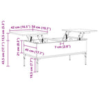 Couchtisch Schwarz 100x50x45 cm Holzwerkstoff und Metall