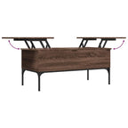 Couchtisch Braun Eichen-Optik 100x50x45 cm Holzwerkstoff Metall