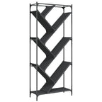 Bücherregal Schwarz 79x30x180 cm Holzwerkstoff und Metall