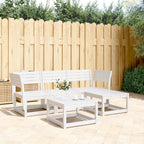 4-tlg. Garten-Lounge-Set Weiß Massivholz Kiefer