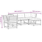 5tlg. Garten-Lounge-Set mit Kissen Wachsbraun Massivholz Kiefer
