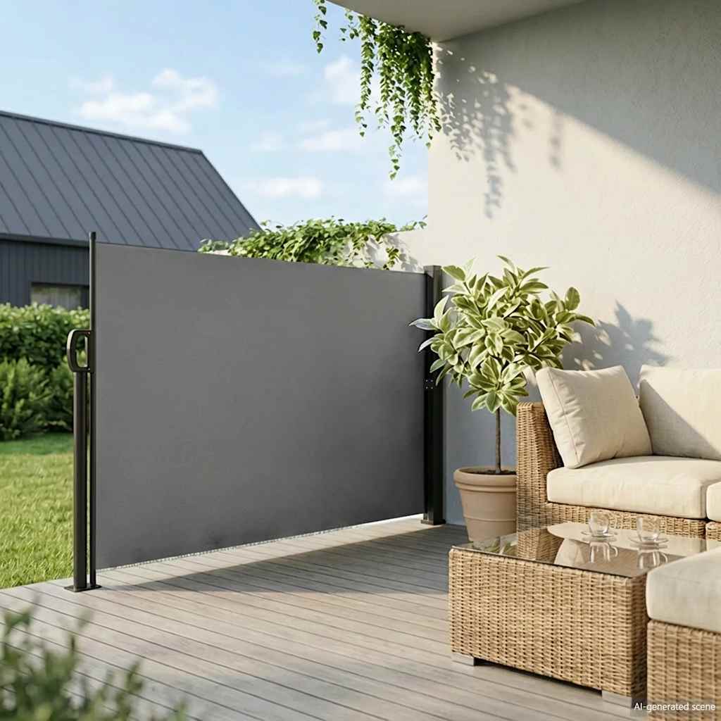 Seitenmarkise Ausziehbar Anthrazit 160x500 cm