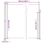 Seitenmarkise Ausziehbar Braun 200x500 cm