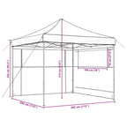 Partyzelt Faltbar Pop-Up mit 2 Seitenteilen Beige