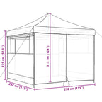 Partyzelt Faltbar Pop-Up mit 4 Seitenteilen Orange