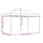 Partyzelt Faltbar Pop-Up Taupe 440x292x315 cm