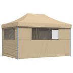 Partyzelt Faltbar Pop-Up mit 4 Seitenteilen Beige