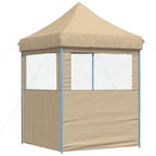 Partyzelt Faltbar Pop-Up mit 2 Seitenteilen Beige