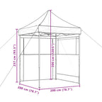 Partyzelt Faltbar Pop-Up mit 2 Seitenteilen Beige