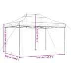 Partyzelt Faltbar Pop-Up Taupe 410x279x315 cm
