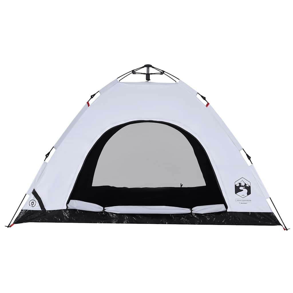 Campingzelt 4 Personen Weiß Verdunkelungsstoff Quick Release
