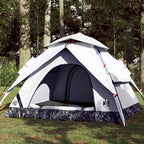 Kuppel-Campingzelt 4 Personen Weiß Verdunkelt Quick Release
