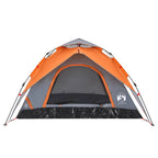 Kuppel-Campingzelt 5 Personen Grau und Orange Quick Release