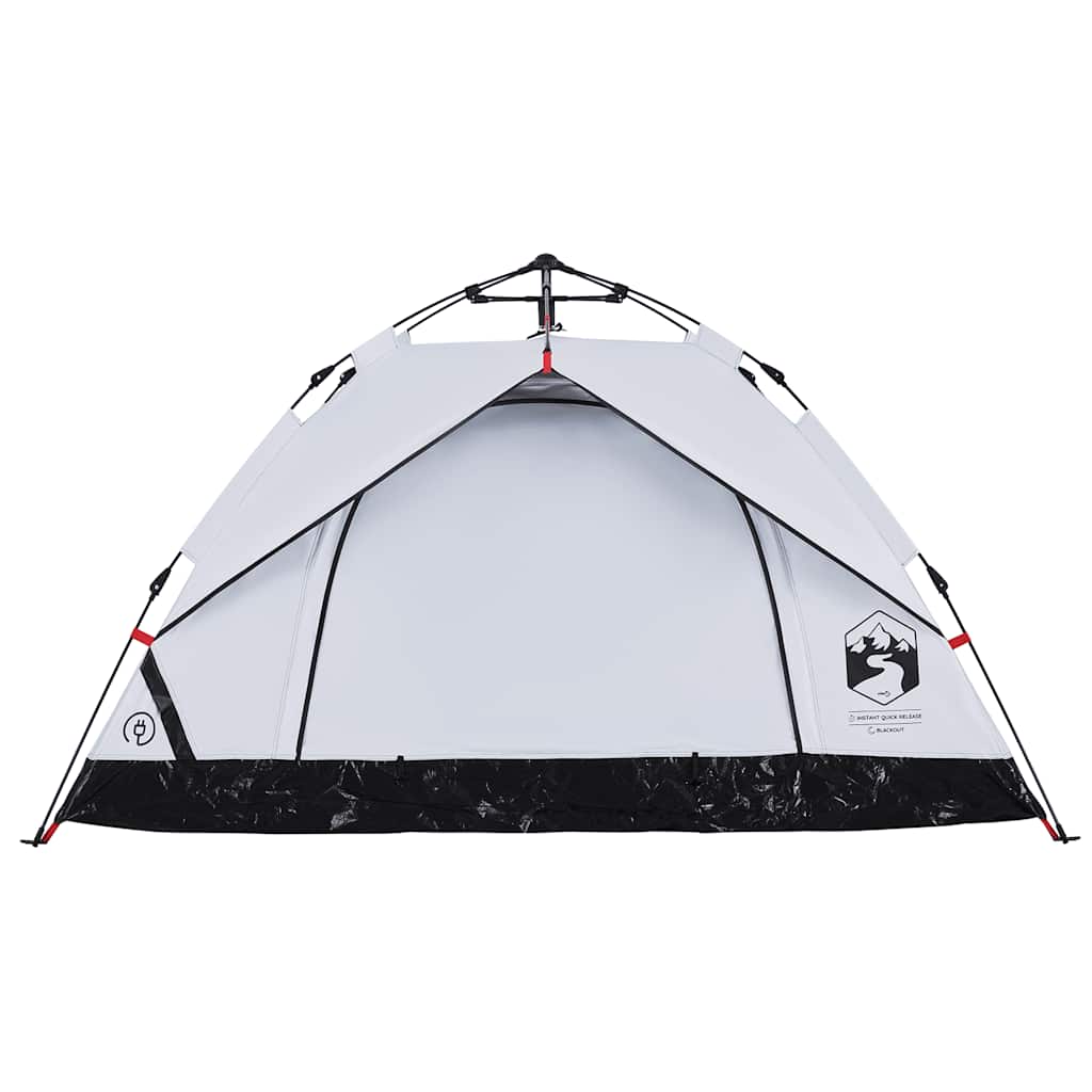 Kuppel-Campingzelt 3 Personen Weiß Verdunkelt Quick Release