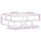 Couchtisch Braun Eichen-Optik 70x70x29 cm Holzwerkstoff