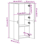 Aktenschrank Weiß 60x32x115 cm Holzwerkstoff