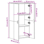 Aktenschrank Betongrau 60x32x115 cm Holzwerkstoff
