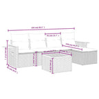 6-tlg. Garten-Sofagarnitur mit Kissen Grau Poly Rattan