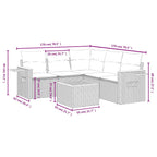 6-tlg. Garten-Sofagarnitur mit Kissen Schwarz Poly Rattan