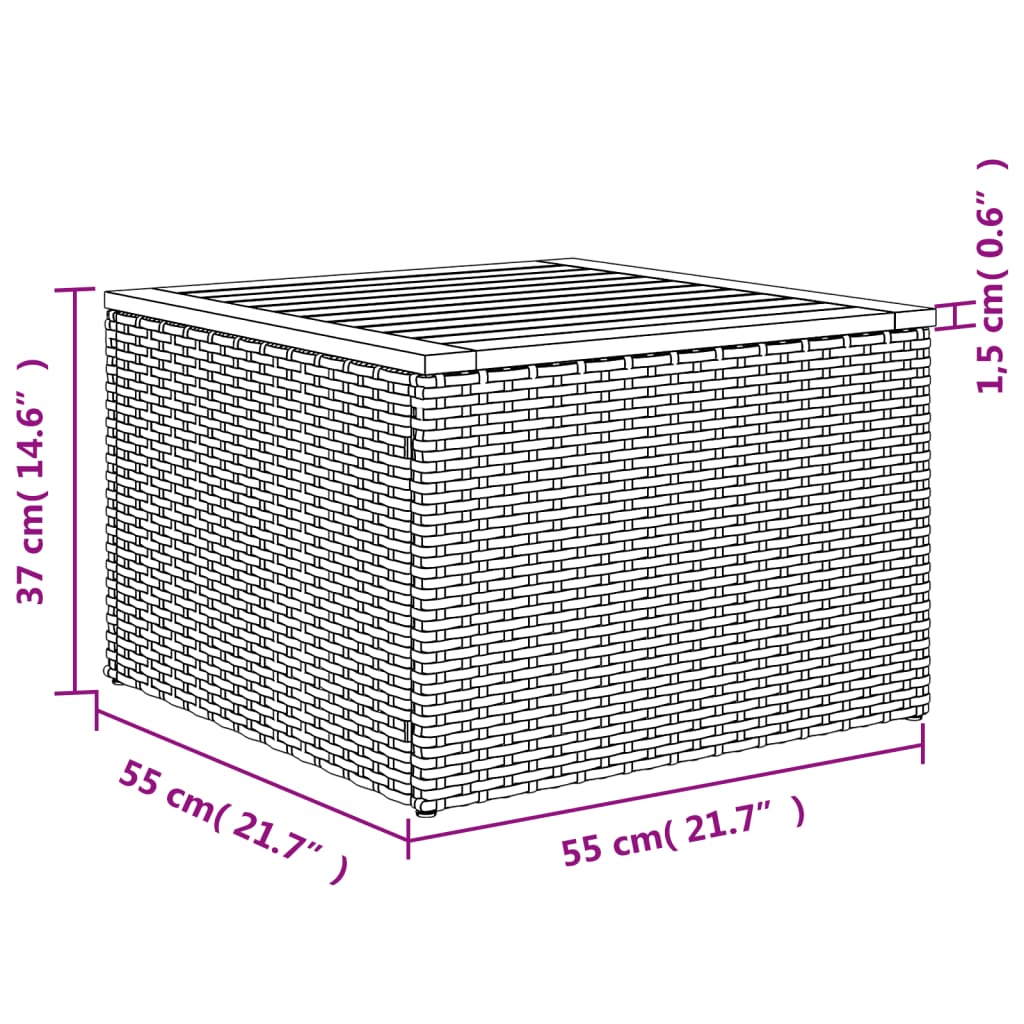 4-teiliges Gartensofa-Set mit Kissen, schwarzes Polyrattan