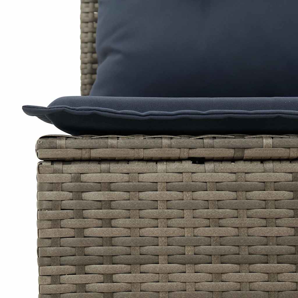 10-teiliges Gartensofa-Set mit Kissen, grau, Polyrattan
