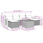 7-teiliges Gartensofa-Set mit Kissen, grau, Polyrattan