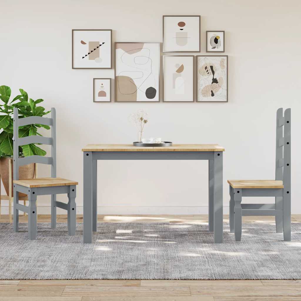 Esstisch PANAMA Grau 112x60x75 cm Massivholz Kiefer