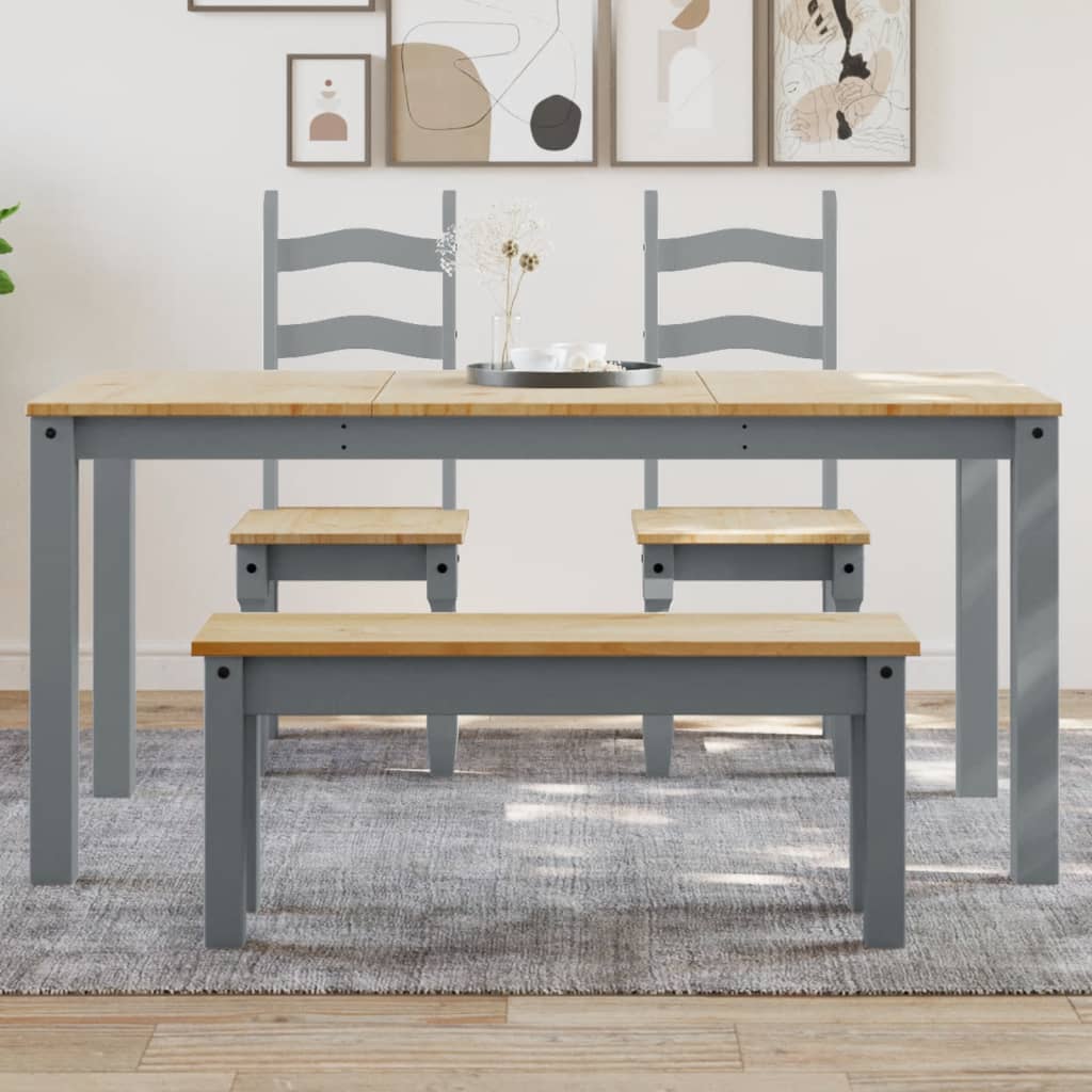 Esstisch PANAMA Grau 160x80x75 cm Massivholz Kiefer