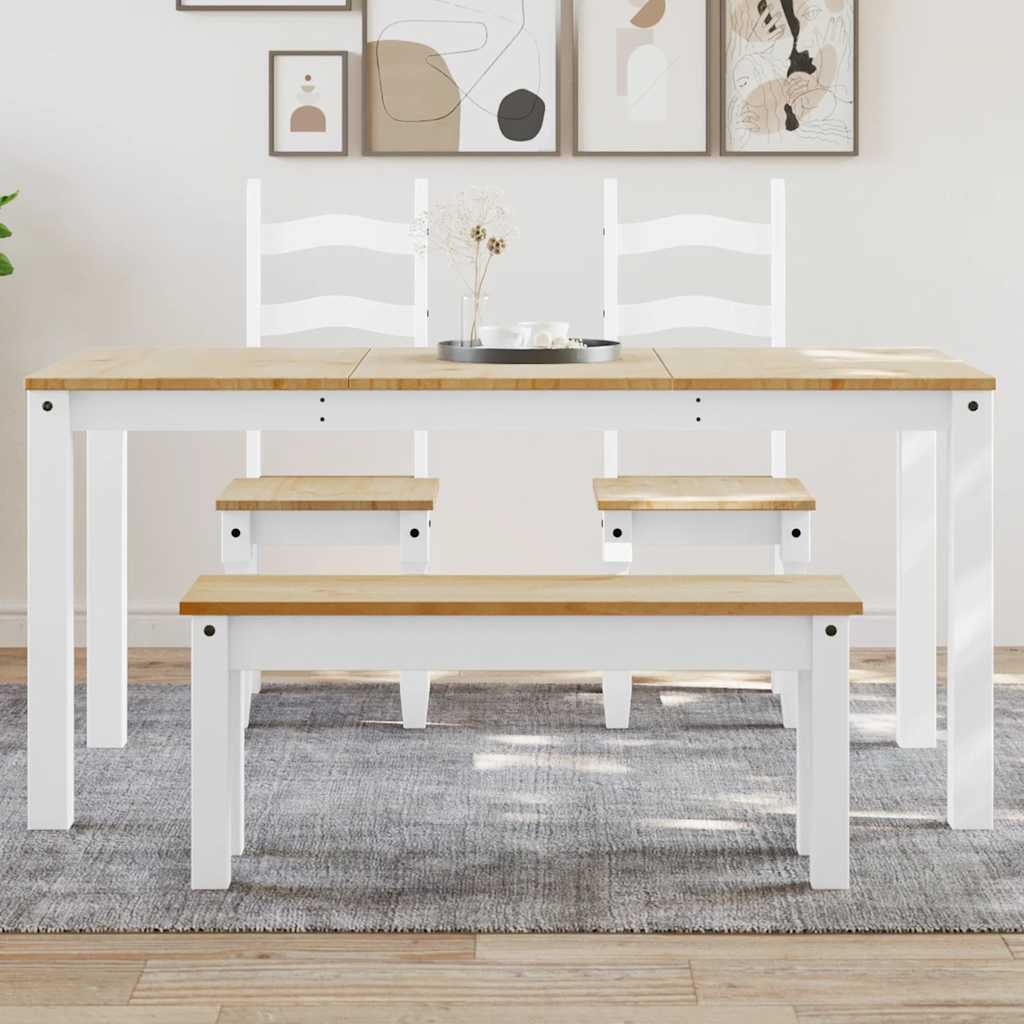 Esstisch PANAMA Weiß 160x80x75 cm Massivholz Kiefer