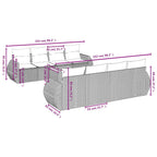 9-teiliges Gartensofa-Set mit Kissen, grau, Polyrattan