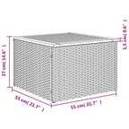 9-teiliges Gartensofa-Set mit Kissen, grau, Polyrattan