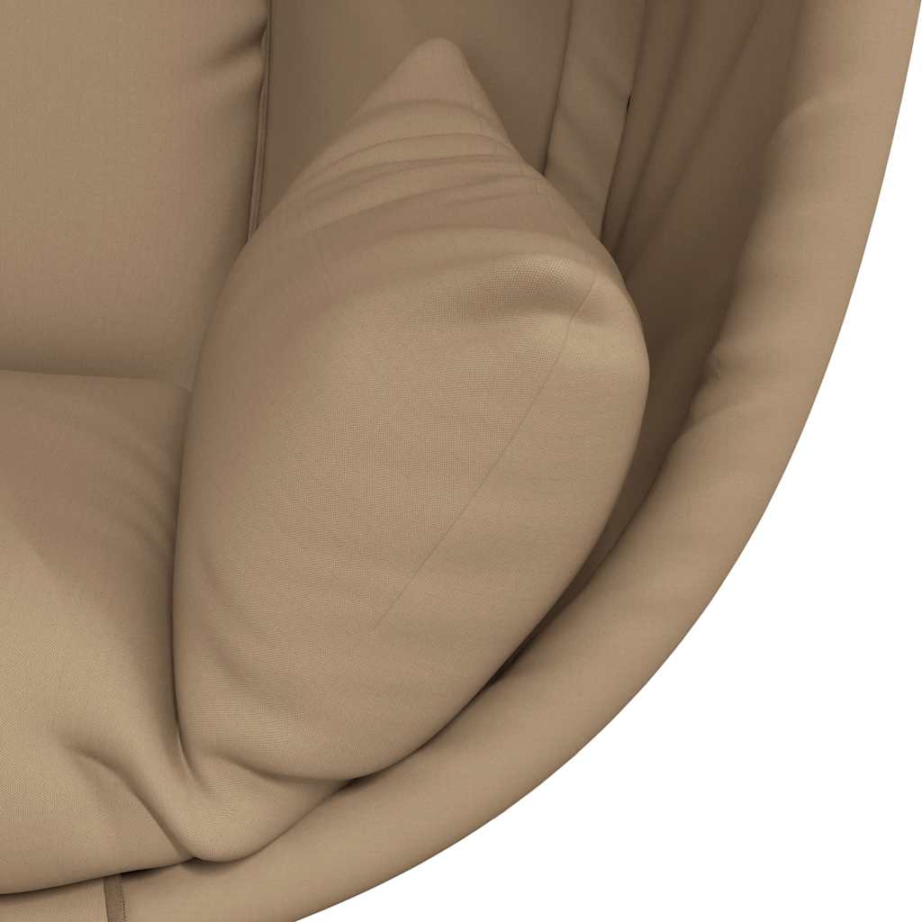 Hängesessel Ei-Design mit Ständer Taupe Stoff und Stahl