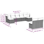 9-tlg. Garten-Sofagarnitur mit Kissen Schwarz Poly Rattan