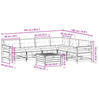 7-tlg. Garten-Lounge-Set mit Kissen Massivholz Kiefer