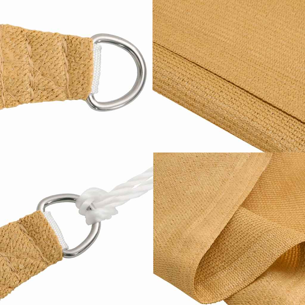 Sonnensegel 160 g/m² Dreieckig Sandfarben 4x5x6,8 m HDPE