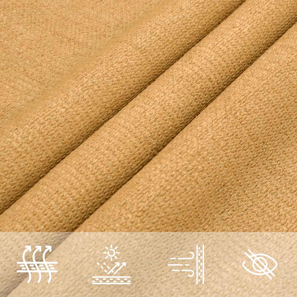 Sonnensegel 160 g/m² Dreieckig Sandfarben 4x5x6,8 m HDPE