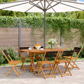 Gartenstühle 6 Stk. Klappbar Schwarz Massivholz Akazie