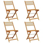 Gartenstühle 4 Stk. Klappbar Beige Massivholz Akazie