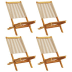 Gartenstühle 4 Stk. Klappbar Beige Massivholz Akazie