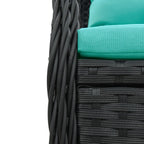 Liegende Gartenstühle 2 Stk. Schwarz Poly Rattan
