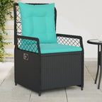 Liegende Gartenstühle 2 Stk. Schwarz Poly Rattan