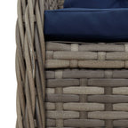 Liegende Gartenstühle 2 Stk. Grau Poly Rattan