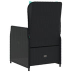 Liegende Gartenstühle 2 Stk. Schwarz Poly Rattan