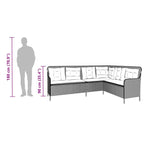 Gartensofa in L-Form mit Kissen Beige Poly Rattan