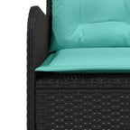 Gartensofa mit Kissen L-förmig Schwarz Polyrattan