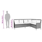Gartensofa mit Kissen L-förmig Schwarz Polyrattan